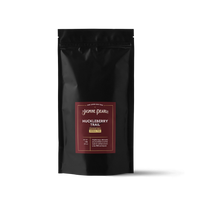 1 lb. packaging for Huckleberry Trail herbal blend from the Jasmine Pearl Tea Co.