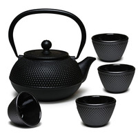 Black Cast Iron Tetsubin Tea Set (30 oz)