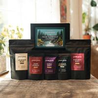 The Northwest Collection from The Jasmine Pearl Tea Co. includes five loose leaf teas: Lavender Rose, Dark Forest, GABA Grey, Cascadia Breakfast, and Northwest Mint.