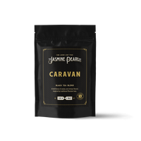 2 oz. packaging for Caravan loose leaf black tea from The Jasmine Pearl Tea Co.