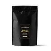1 lb. packaging for English Breakfast loose leaf black tea from The Jasmine Pearl Tea Co.