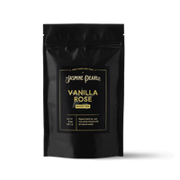 2 oz. packaging for Vanilla Rose loose leaf black tea from The Jasmine Pearl Tea Co.