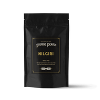 2 oz. packaging for Nilgiri loose leaf black tea from The Jasmine Pearl Tea Co.