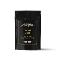 2 oz. packaging for Cocoa Mint loose leaf black tea from The Jasmine Pearl Tea Co.
