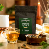 Jasmine Pearls loose leaf green tea from The Jasmine Pearl Tea Co.
