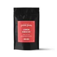 2 oz. packaging for Lemon Hibiscus loose leaf herbal tea from The Jasmine Pearl Tea Co.