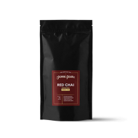 1 lb. packaging for Red Chai loose leaf herbal tea from The Jasmine Pearl Tea Co. 1 lb. packaging for Red Chai loose leaf herbal tea from The Jasmine Pearl Tea Co.