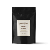 2 oz. packaging for Orange Fennel loose leaf white tea from The Jasmine Pearl Tea Co.