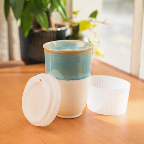 Lagoon Ceramic 12 oz. Travel Tumbler