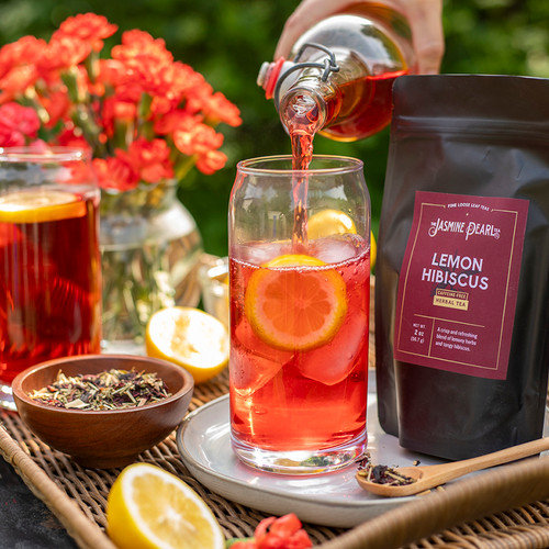 Lemon Hibiscus loose leaf herbal tea from The Jasmine Pearl Tea Co. Lemon Hibiscus loose leaf herbal tea from The Jasmine Pearl Tea Co.