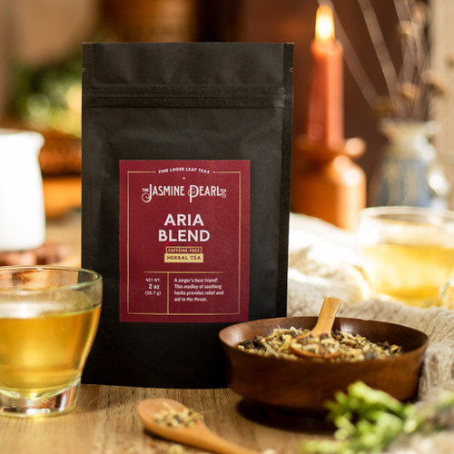 Aria Blend loose leaf herbal tea from The Jasmine Pearl Tea Co.