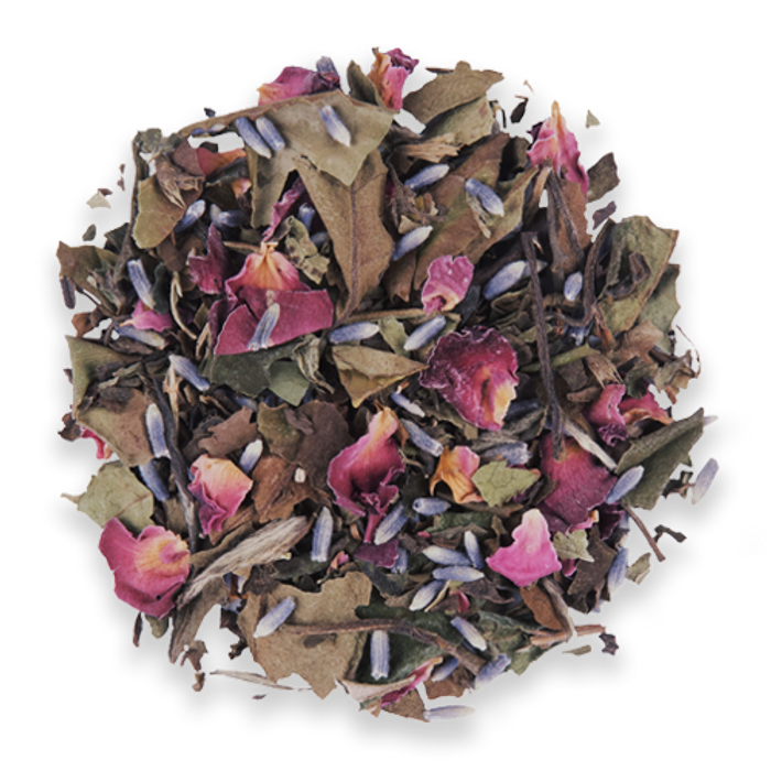 Lavender Rose loose leaf white tea blend from The Jasmine Pearl Tea Co.