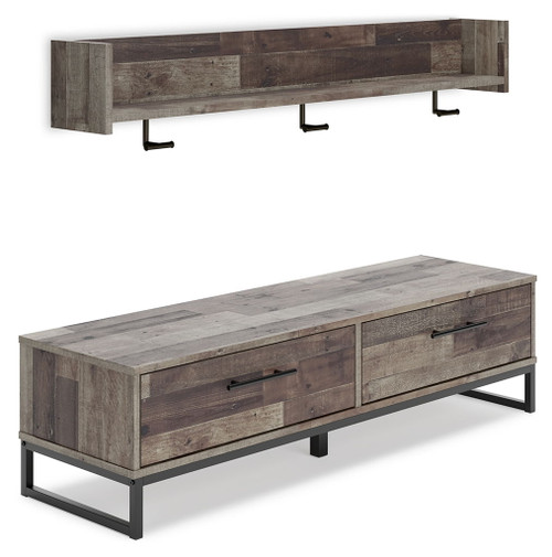 Neilsville - Multi Gray - Bench With Coat Rack