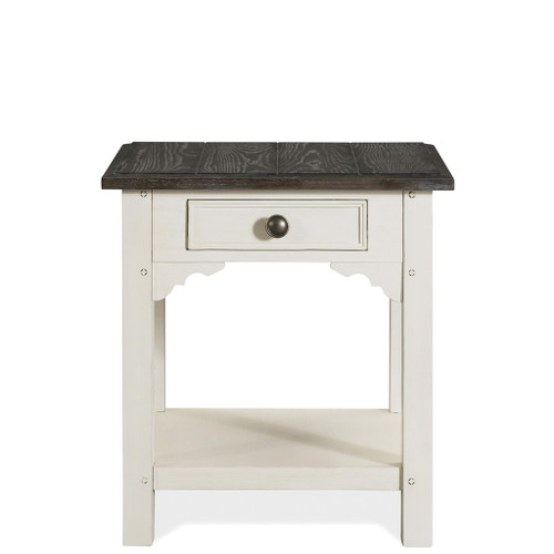 Grand Haven - Square End Table - Feathered White / Rich Charcoal