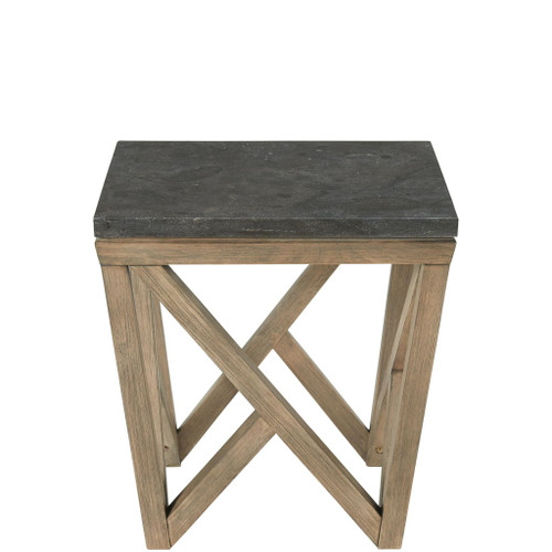 Hawkins - Square End Table - Antique Oak / Bluestone