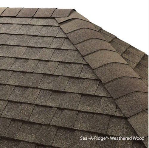 Seal-A-Ridge Weathered Wood Hip and Ridge Cap Roofing Shingles (25 lin. ft. per Bundle) (45-Pieces)