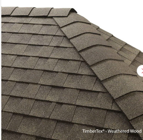 Timbertex Weathered Wood Double-Layer Hip and Ridge Cap Roofing Shingles (20 linear ft. per Bundle)