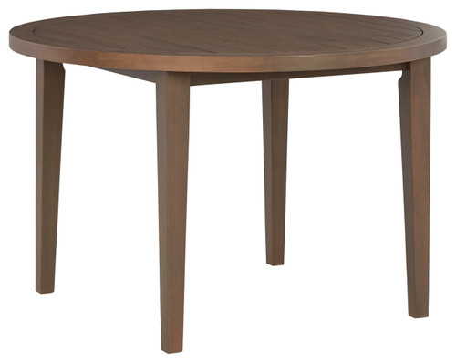 Germalia - Brown - Round Dining Table W/Umb Opt