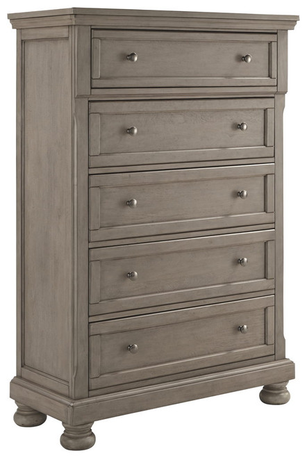 Lettner - Light Gray - Five Drawer Chest - 2-handles