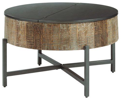 Nashbryn - Gray / Brown - Round Cocktail Table