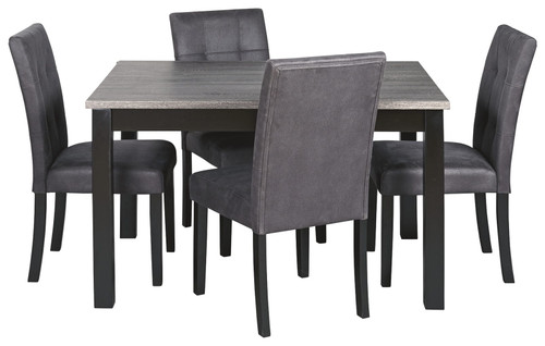 Garvine - Black / Gray - Rect Drm Table Set (Set of 5)