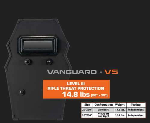 DEALER SAMPLE PARACLETE VANGUARD LEVEL III RIFLE RATED SHIELD