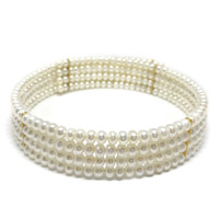 Four Row White Pearl Collar 