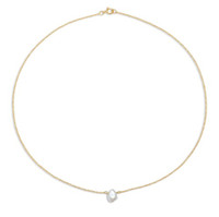 Single Keshi Pearl Chain Choker Necklace