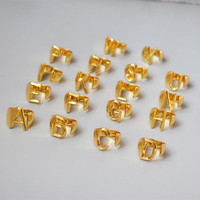 Chunky Gold Initials Open Ring