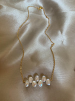 Keshi Pearl Pendant Chain Choker Necklace 
