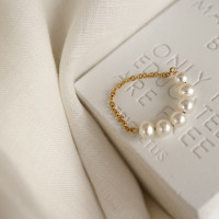 5 Dainty Pearl Soft Chain Ring