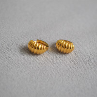Gold Small Croissant Huggie Hoops