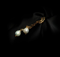 Trinity Link Chain Baroque Pearl Earrings 