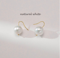 Gracie Large Baroque Gold Pearl Earrings 