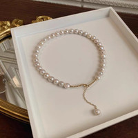 Mira White Baroque Pearl Choker Necklace, Gold Filled 