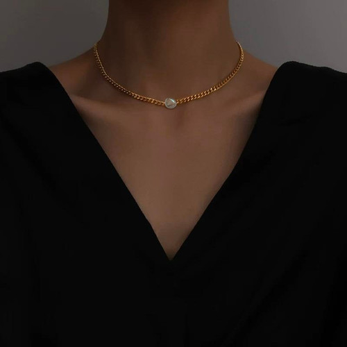 Sydney Baroque Pearl Gold Chain Choker Necklace