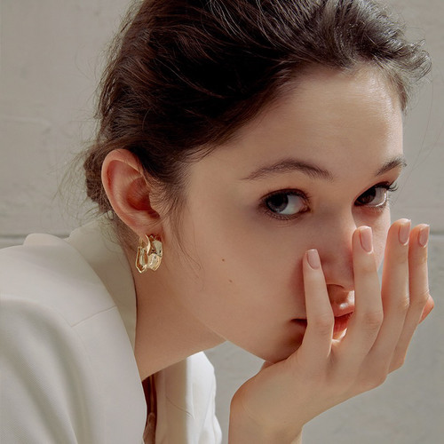 Hammered Chunky Gold Hoops, Small & Large