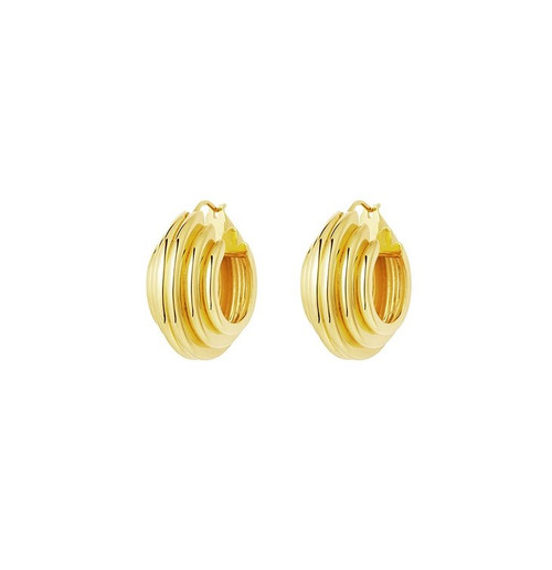 Chunky Gold Ridge Hoops