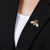 Bee and Peacock Pearl Brooch