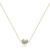 White Coin Pearl Floating Pendant Gold Necklace