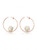 White Baroque Pearl Hoop Earrings, Rose Gold