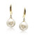 White Baroque Pearl Studded with Diamond Drop Earrings, 18ct Solid Yellow Gold