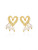 Nina Gold Lace Heart Pearl Earrings 