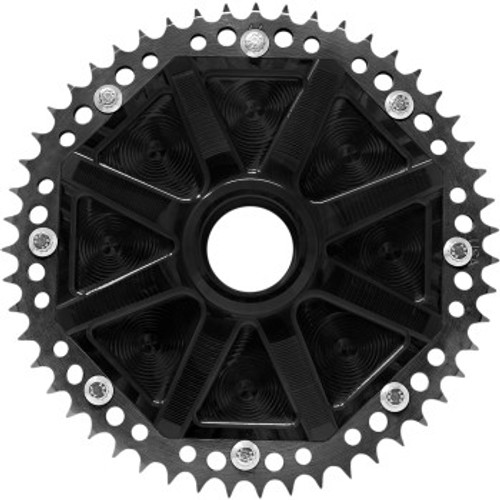 CNC-machined billet aluminum carrier and hub adapter
CNC-machined sprocket made of 1026 medium- to high-carbon steel
Fits stock or aftermarket wheel
Made in the U.S.A