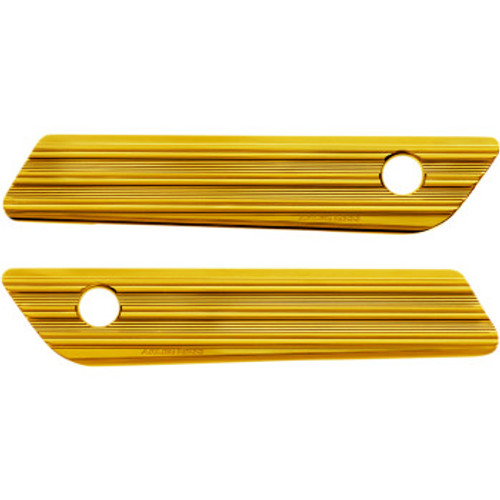 Arlen Ness Saddlebag Hinge Covers 10 Gauge Gold 14-23