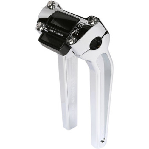Constructed of 6061 aluminum
Both pullback and straight riser options have top clamps angled at 35
Fits all models with 3-1/2" center-to-center riser spacing
Work with any standard 1" handlebar
Top upper clamp bolt is 4-1/2" center-to-center
Base hole tapped for standard 1/2" x 13 mounting bolts (bolts not included)
Sold with top clamp and hardware
Made in the U.S.A.

FITMENT

Fits all models with 3-1/2" center-to-center riser spacing.
Models with M8 Digital Gauge.