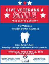 MTI Proudly Sponsors the 2022 "Give A Veteran A Smile Day" By Community Volunteers in Medicine (CVIM) MTI Proudly Sponsors the 2022 "Give A Veteran A Smile Day" By Community Volunteers in Medicine (CVIM)