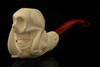 Skull in Claw Meerschaum Pipe Hand Carved with custom CASE 12503