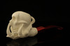Skull in Eagle's Claw Block Meerschaum Pipe with case 12589