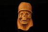 Soldier Skull with Helmet Block Meerschaum Pipe with custom case 12771